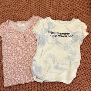Abercrombie Kids Pink and White Short Sleeve Tees